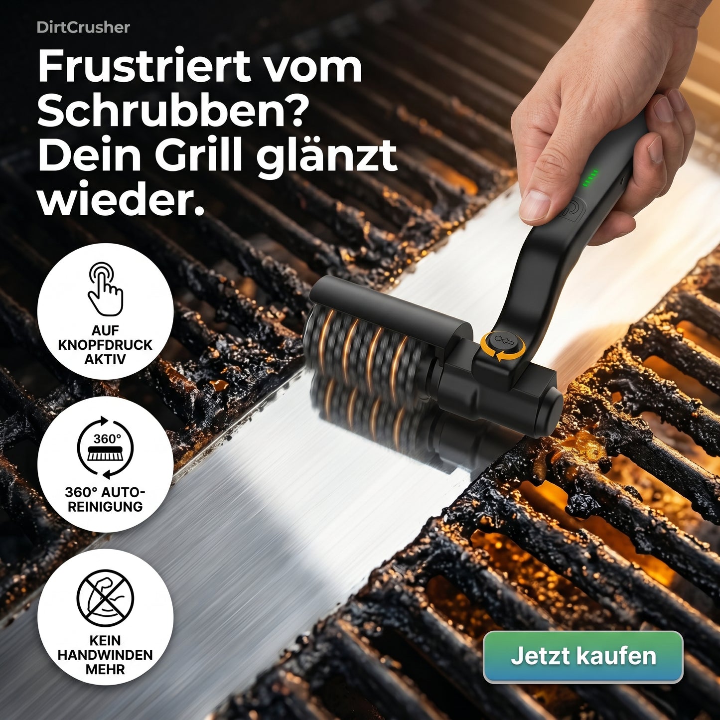 DirtCrusher Pro - Schluss mit ekelhaften Grillrosten