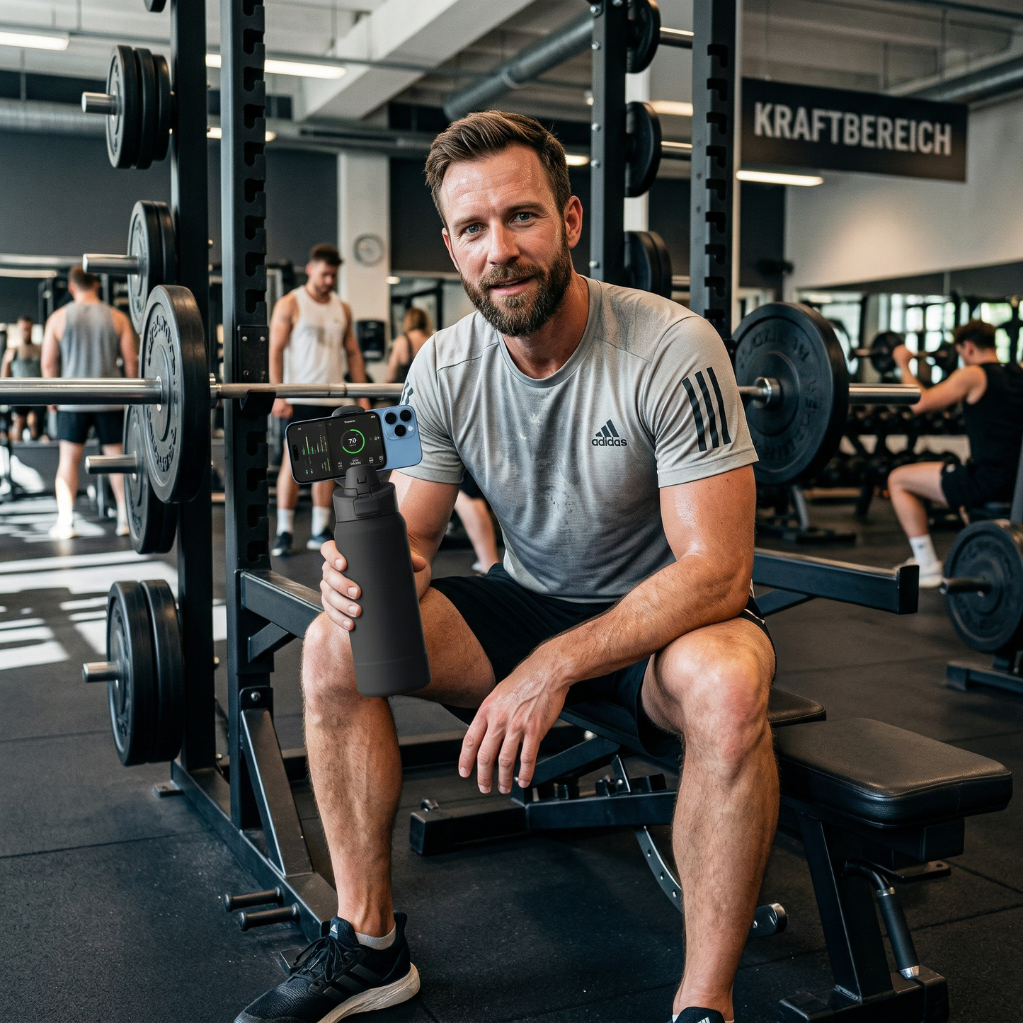 MagBottle - Gym, Küche, Büro - dein Handy immer perfekt im Blick