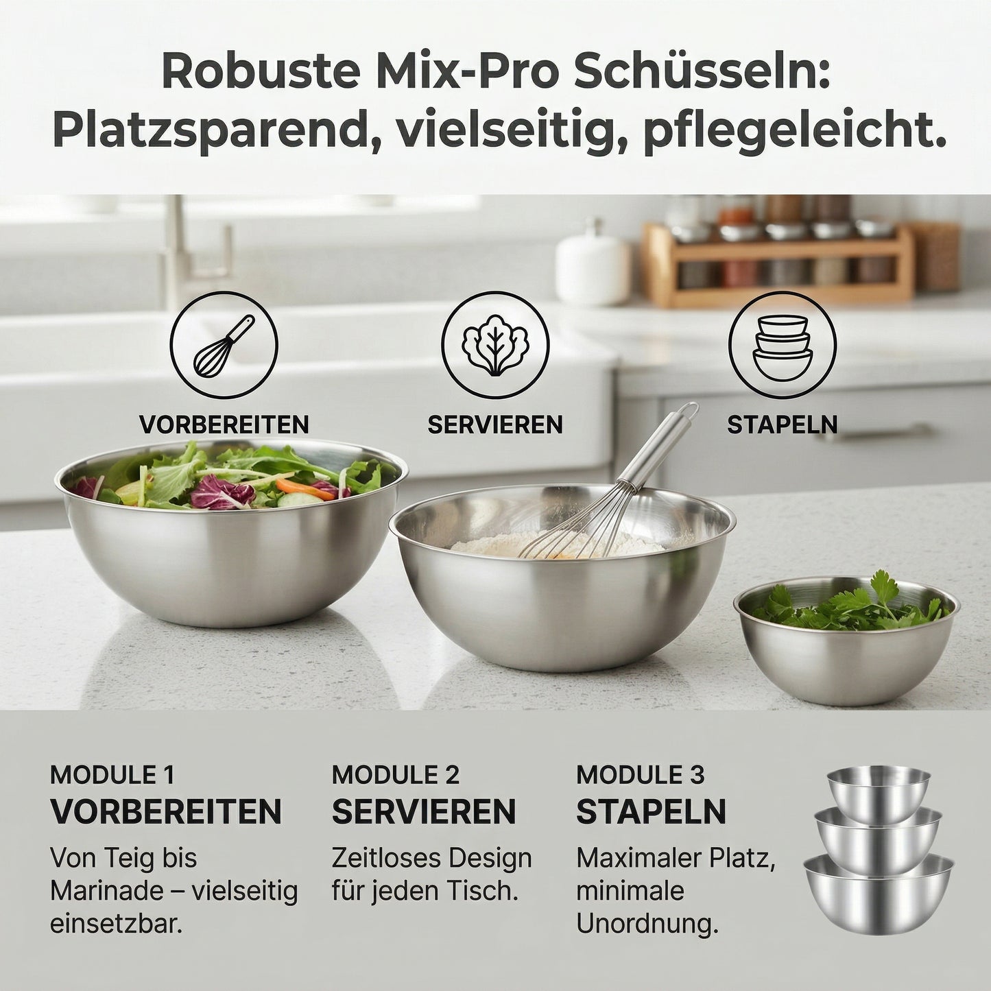Mix-Pro - 3 teiliges Schüsselset