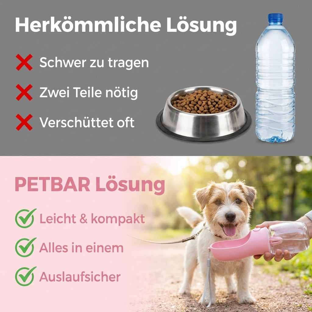 PETBAR - Vergiss einfache Näpfe – Diese 2-in-1 Flasche ist ein Gamechanger!